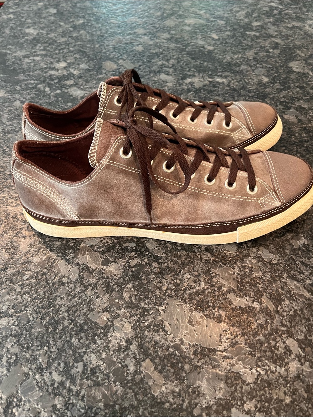 RARE! Leather Converse All-Stars chocolate brown. Sz 12 - Picture 3 of 8